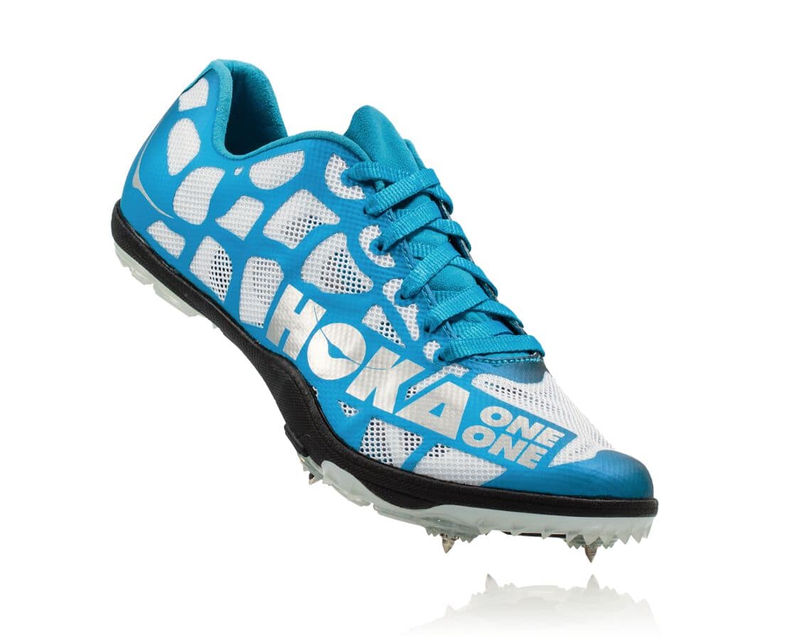 Pantofi Spikes Hoka One One Rocket Ld Barbati - Albi / Albastri | Romania TDXS81654